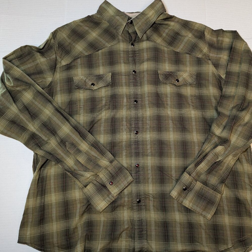 Sonoma Shirt Mens xxl Pearl Snap Fitted Western Cowboy Rodeo 100% Cotton
